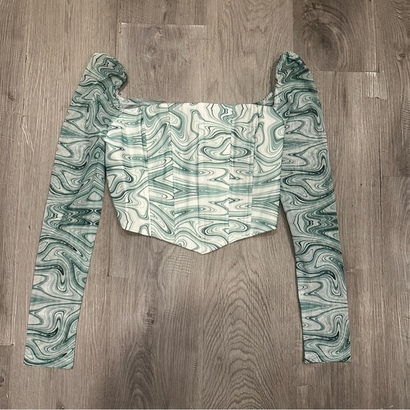 PRINCESS POLLY Beverly‎ Long Sleeve Corset Cropped Top Size 12 NWT - Picture 4 of 9